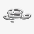 Pebble Ceiling Light Smoke Grey With Chrome Finish