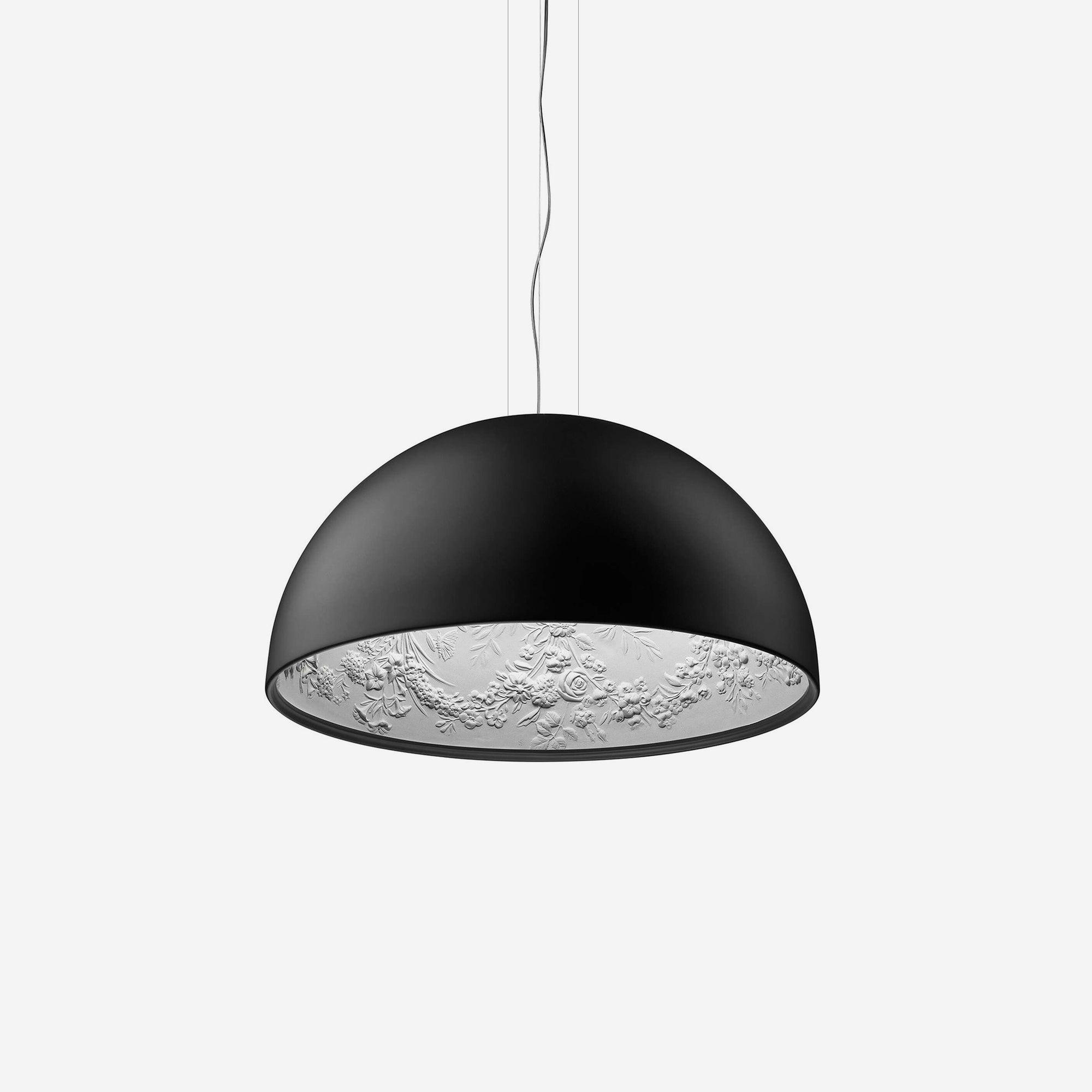 Elegant Pendant Lamp With Embossed Plaster Interior