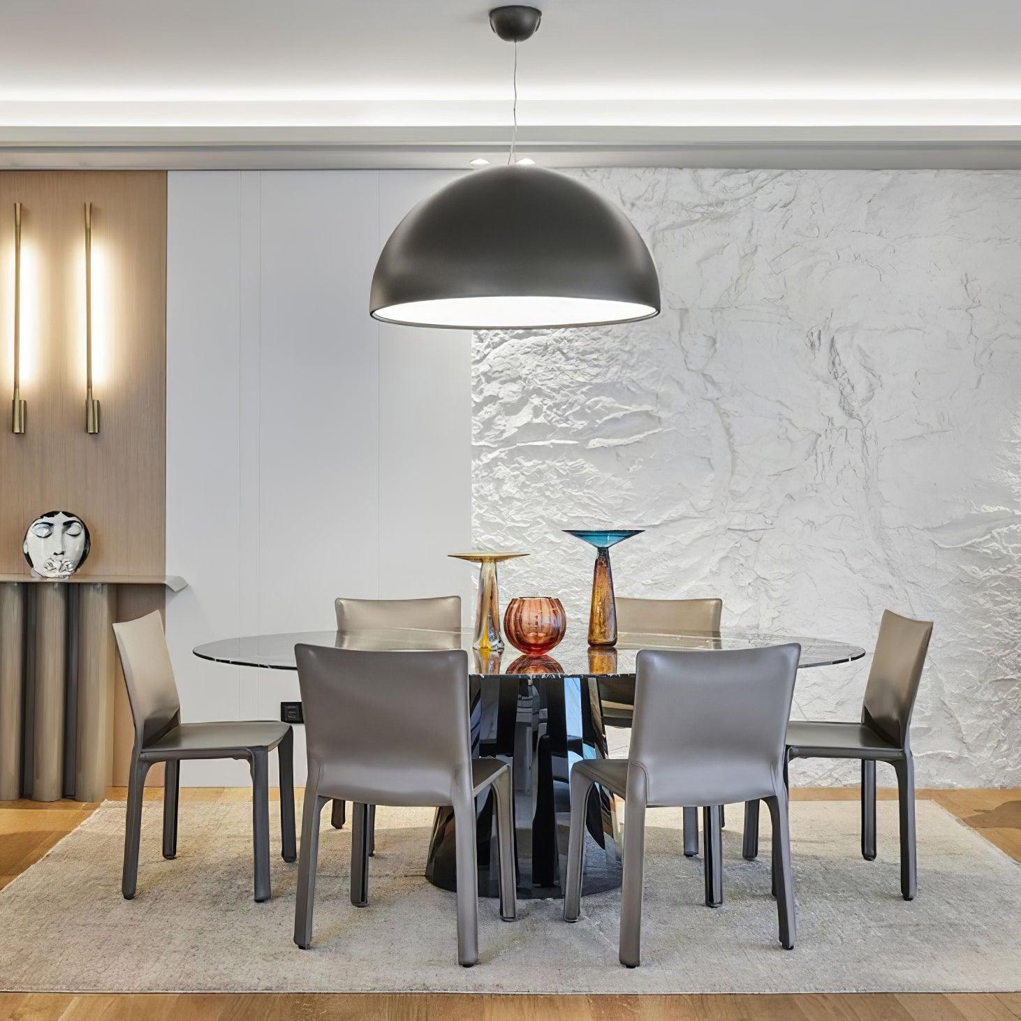 Elegant Pendant Lamp With Embossed Plaster Interior