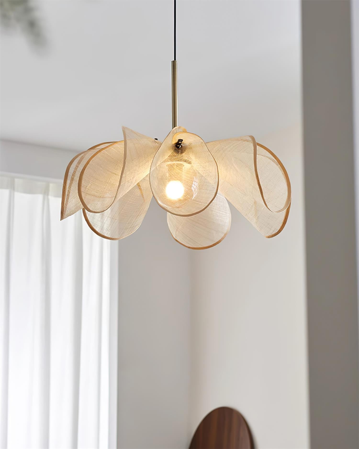 Bohemian Plant Fiber Pendant Lamp With Warm Brown Shade