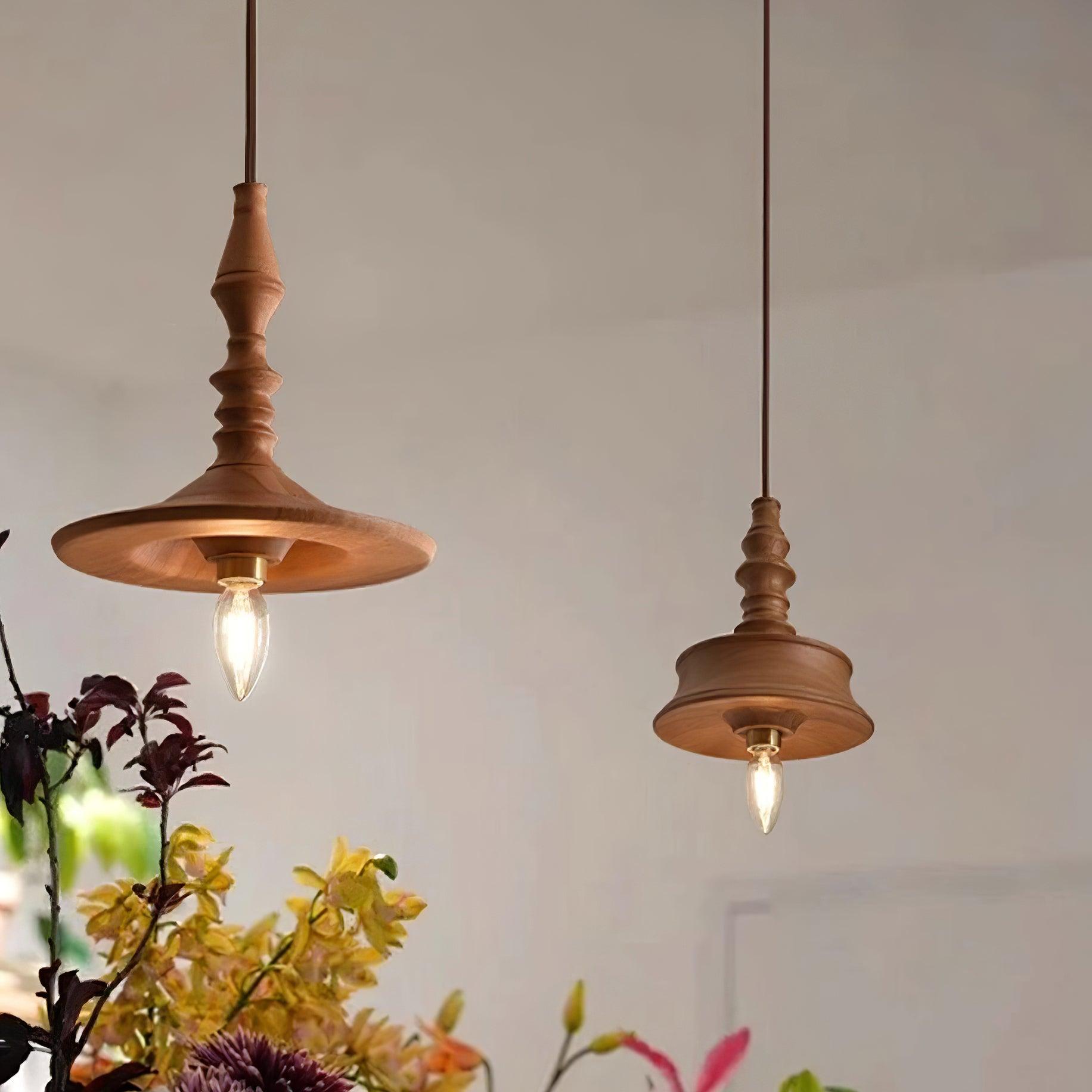 Suspension Bois de Noyer - Abat-jour Moderne pour Ambiance Chaleureuse