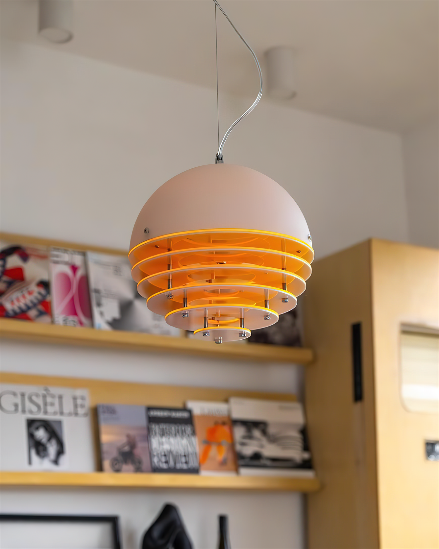 Pendant Lamp With Layered Shade For Soft Dining Room Glow