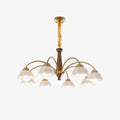Suspension Vintage LED Fleurie en Céramique et Bois Élégante