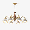 Elegant Floral Wood And Ceramic Chandelier For Living Spaces