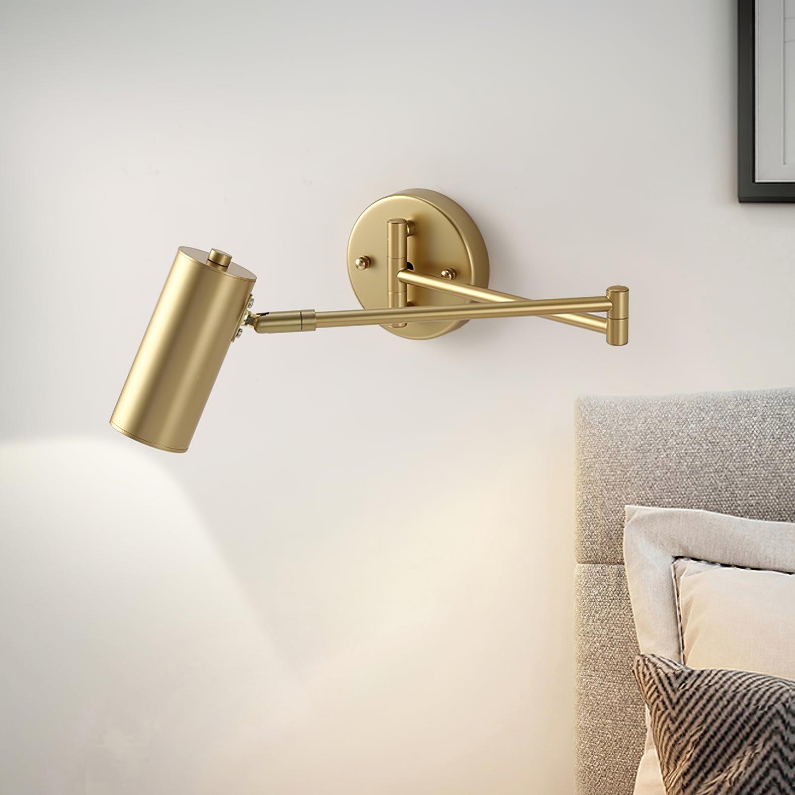Luna Adjustable Swing Arm Wall Light Black Or Gold Finish