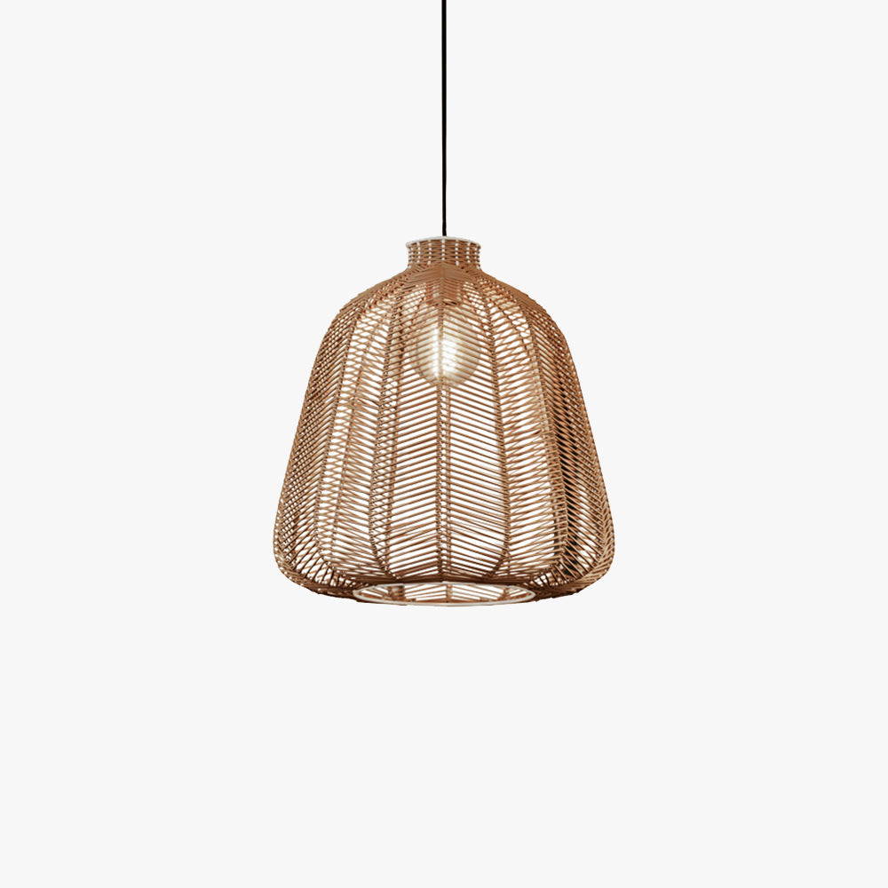 Minimalist Rattan LED Pendant Light For Warm Ambience