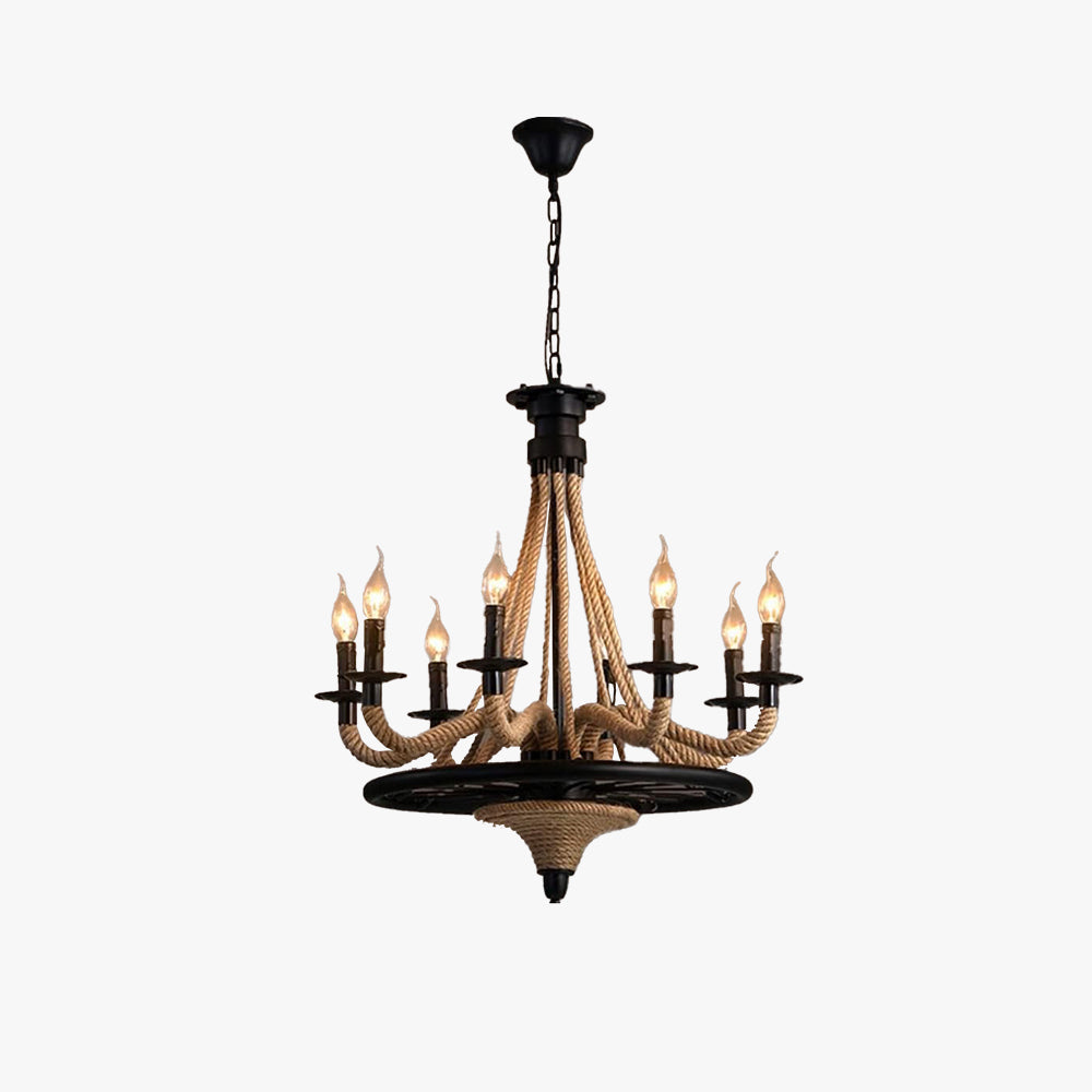 Antique LED Pendant Light With Rope Detail