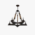 Industrial Rope and Metal Chandelier for Cafe or Restaurant