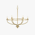 Industrial Metal Candle Chandelier In Black Champagne Finish