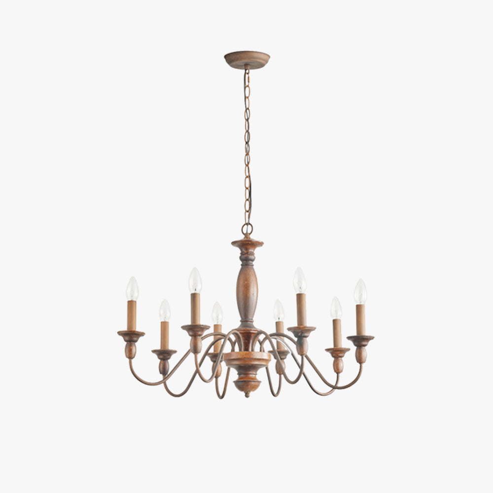 Suspension LED Industrielle Bois Brun Métal Pour Salon Éclairage Moderne