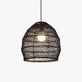 Retro Led Pendant Light With Rattan Accent