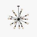 Industrial Black Chandelier With 18 LED Bulbs E14 Base
