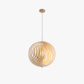 Japanese LED Pendant Light With Wood and Metal Finish