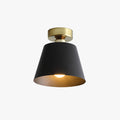 Single Cylindrical Metal Ceiling Light Black And White Dining Room