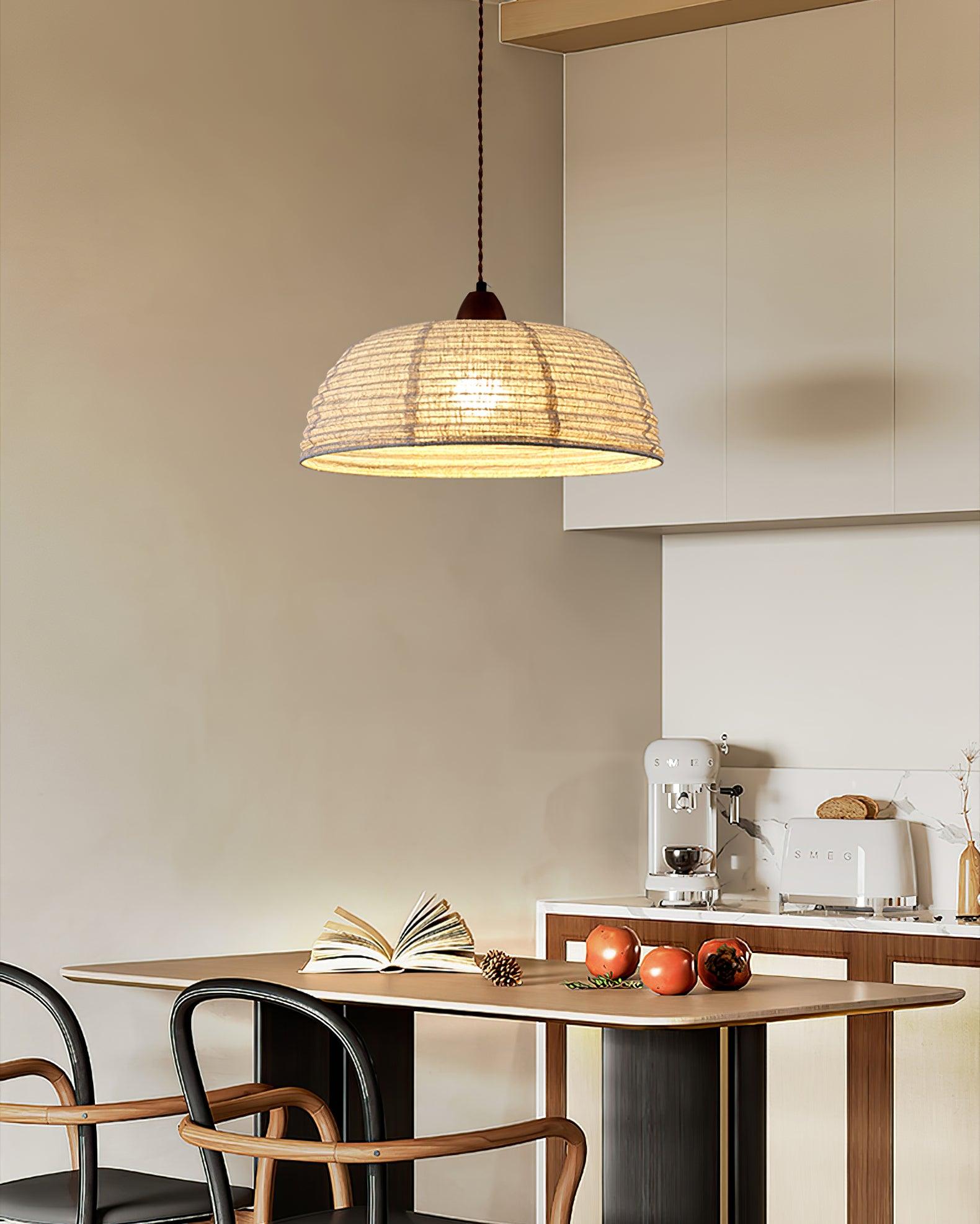Fabric Shade Pendant Light For Subtle Warmth