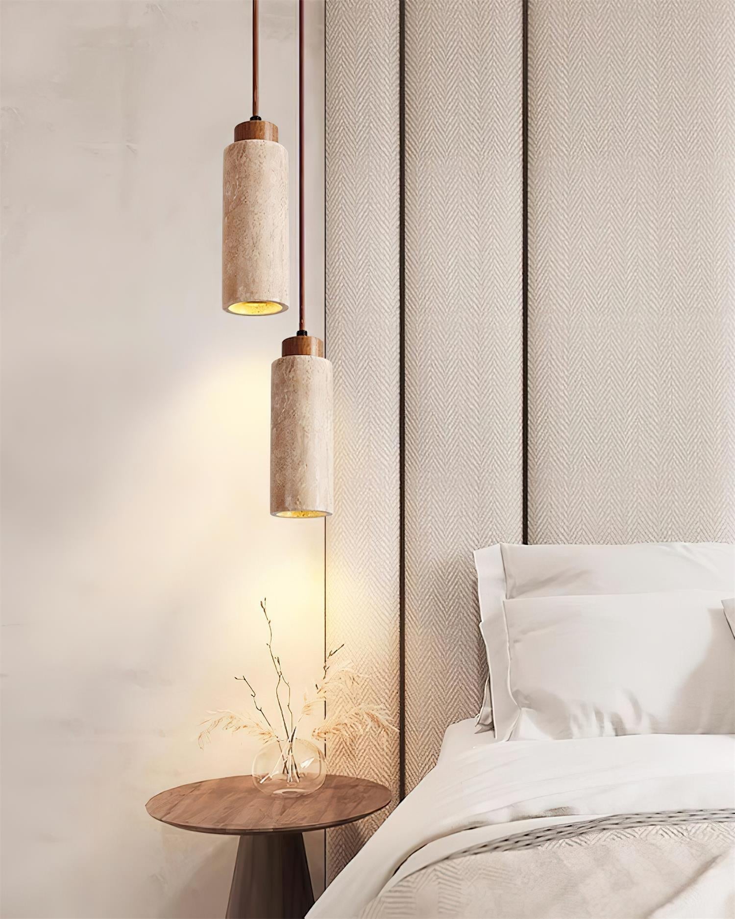 Minimalist Travertine Pendant Light