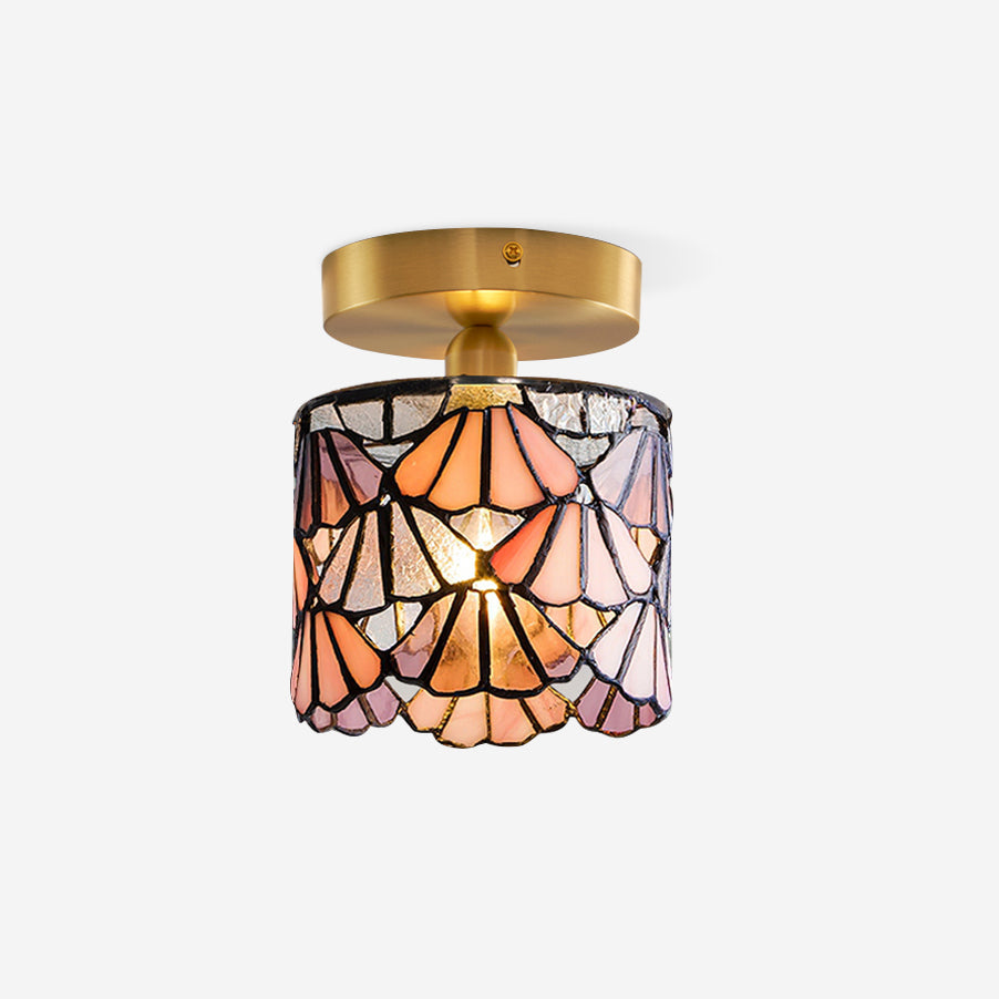 Bloom Glass Ceiling Light With Stained Glass Shade