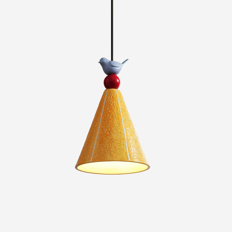 Ceramic Bird Pendant Light With Dimmable Ambient Glow