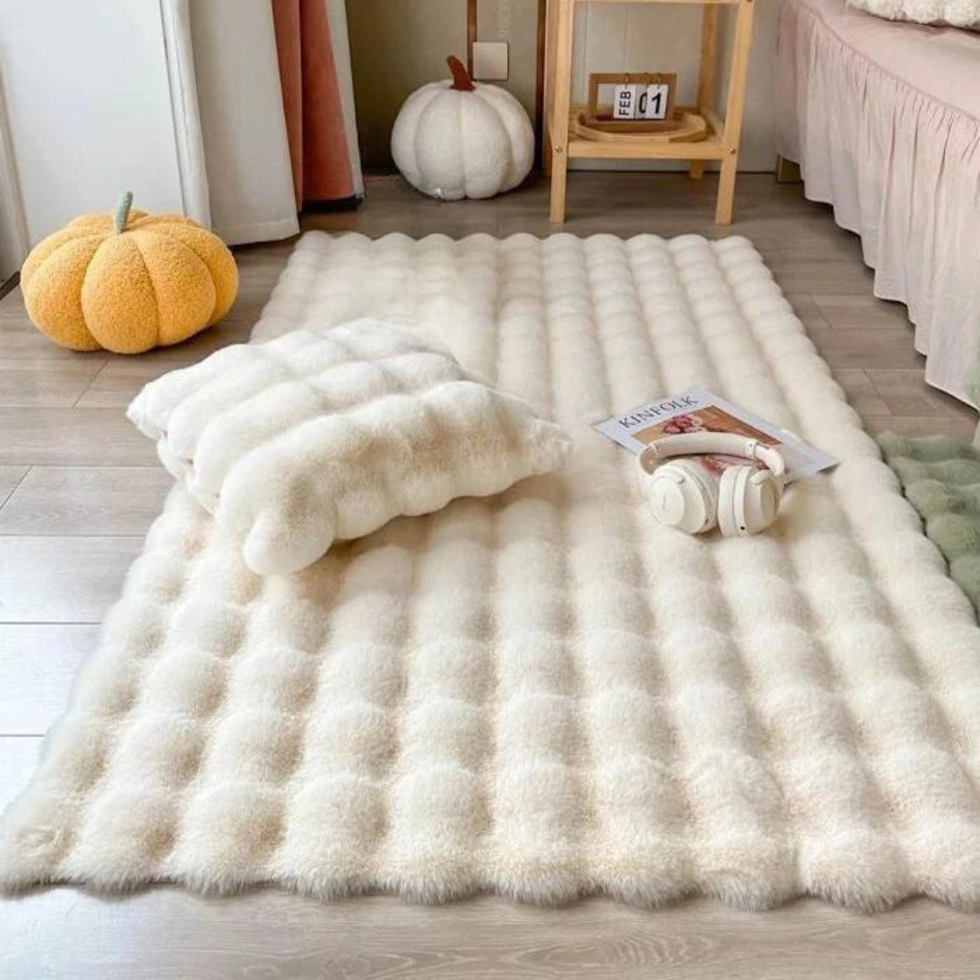 Tapis long en fausse fourrure de lapin