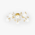 Nordic Globe Flush Mount Ceiling Light White Gold Metal Ceramic