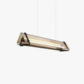 Premium Industrial Triangle Pendant Light in Warm Gold