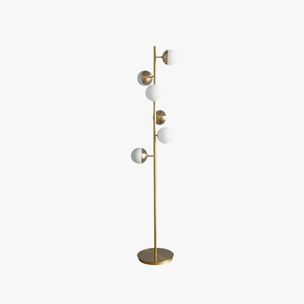 Aurora Ball Floor Lamp Dimmable White Gold Metal Ceramic Living Room