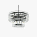 Elegant Black And Gold Glass LED Chandelier For Living Room