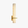 White Alabaster Brass Wall Light Modern Cuboid