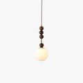 Suspension Globe Vintage en Perles de Bois pour Ambiance Chaleureuse