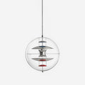 Pendant Lamp With Floating Geometric Layers And Clear Globe