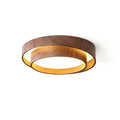 Double Ring Walnut Geometric Ceiling Light