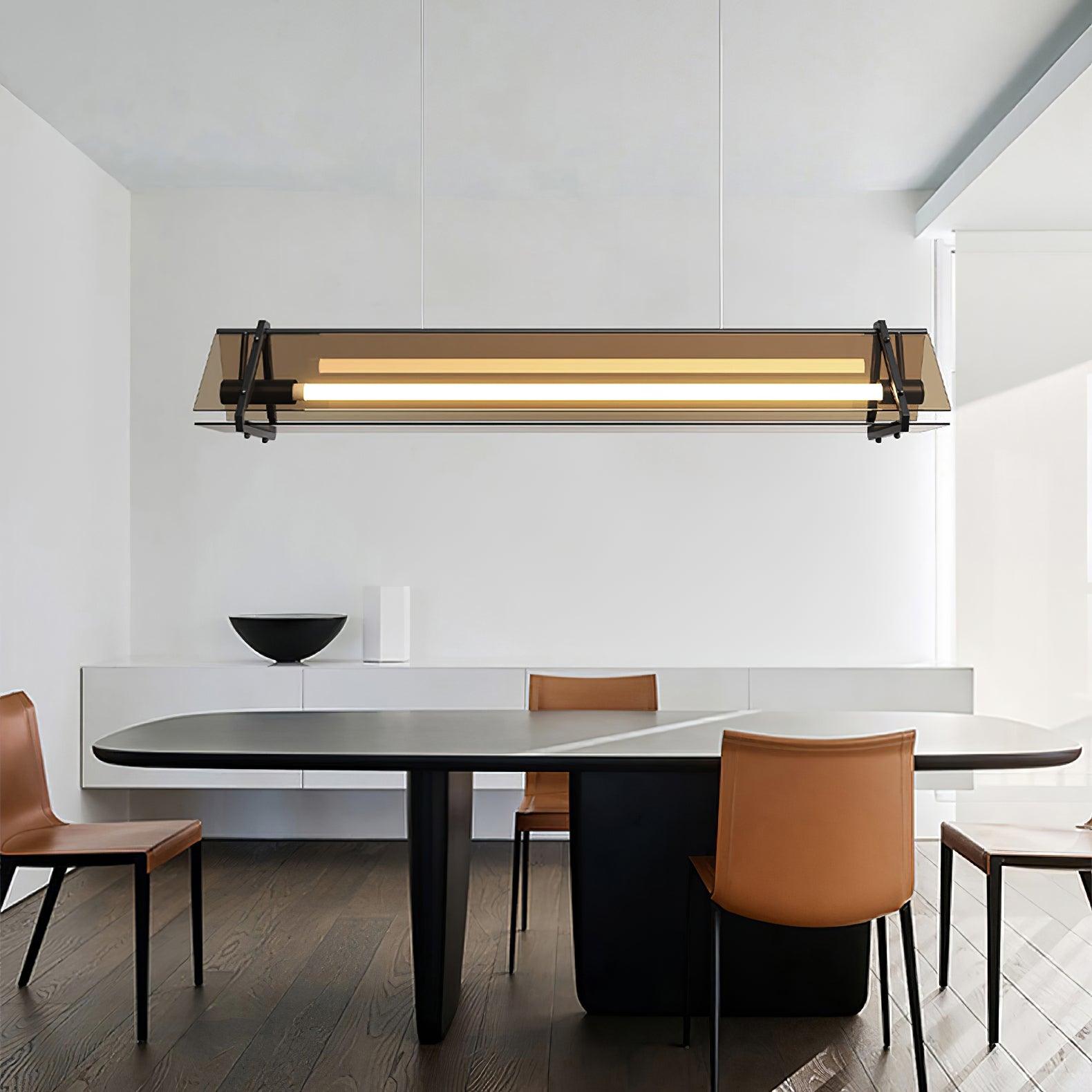 Premium Industrial Triangle Pendant Light in Warm Gold