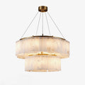 Double Tier Alabaster Pendant Light With Warm Glow