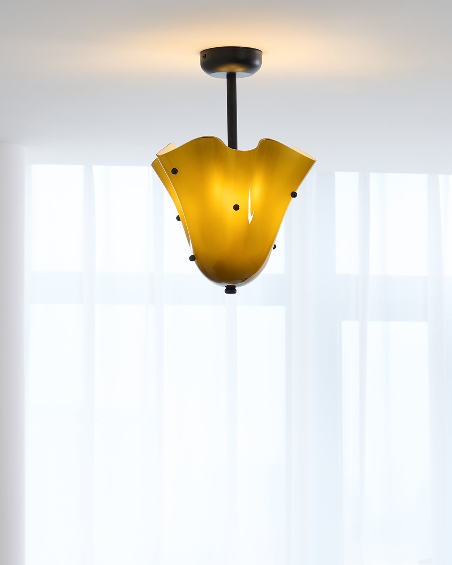 Art Glass Semi Flush Ceiling Light G9 Socket