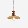 Walnut Wood Brass Pendant Lamp For Warm Ambience