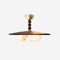 Walnut And White Imitation Alabaster Diffuser Ceiling Light