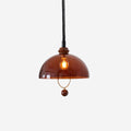Elegant Glass Pendant Light With Walnut Wood Accents