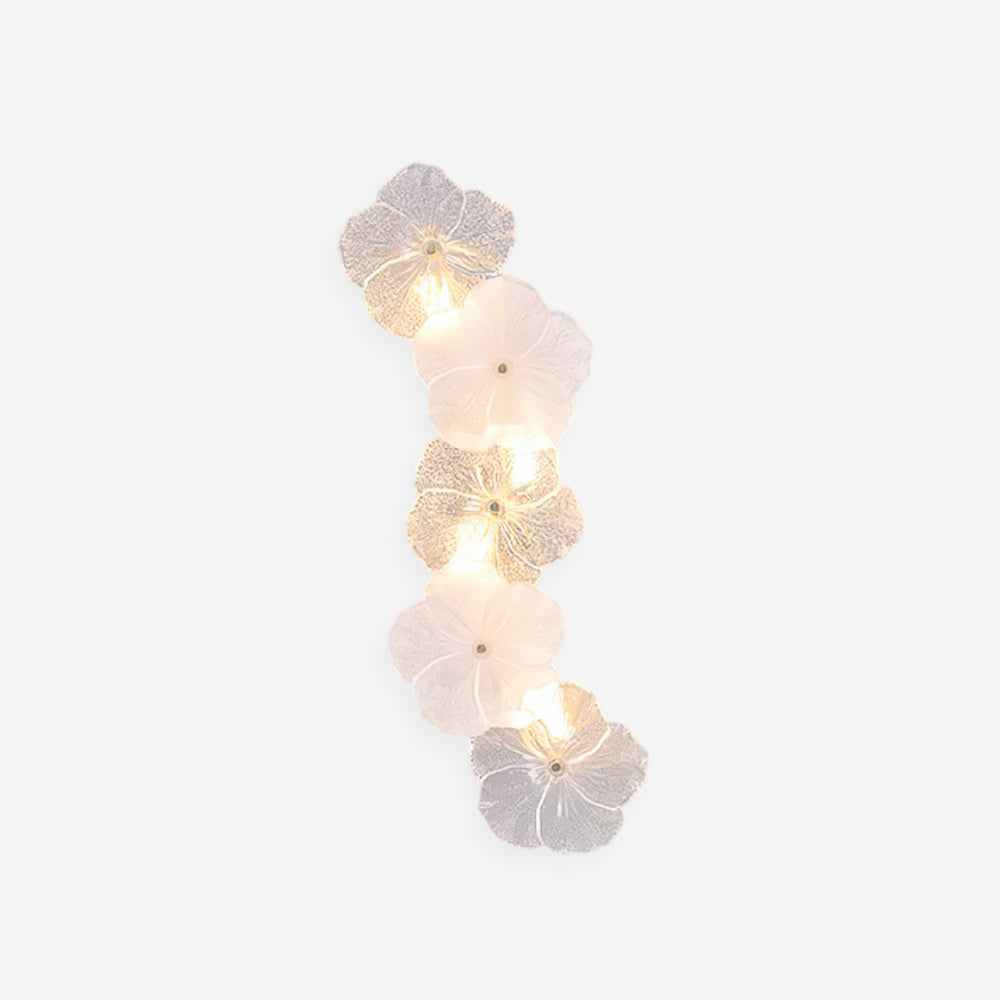Floral Glass And Metal Wall Lamp G9 Hardwired Dimmer Compatible
