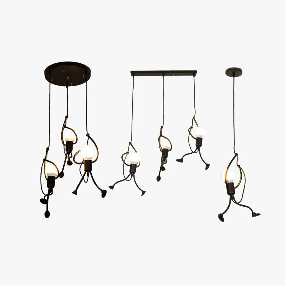 Black Retro Modern Pendant Light For Cozy Living Rooms
