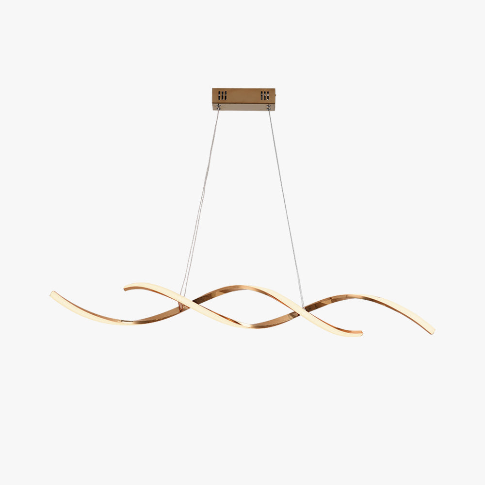 Arisha Modern Wavy Pendant Light Premium Chrome Gold Finish