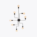 Vintage Modern Industrial Black Flush Mount Ceiling Light