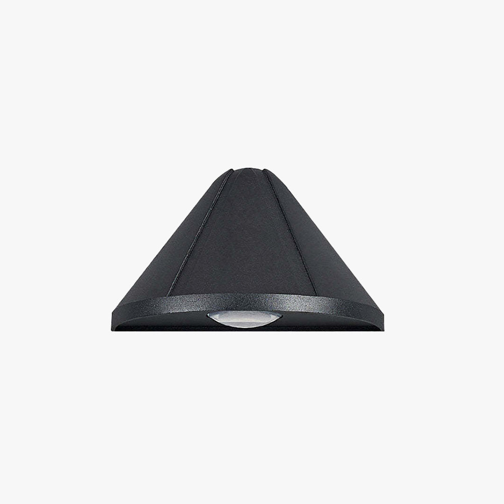 Cone Shaped Black Metal Outdoor Wall Light Hardwired IP65