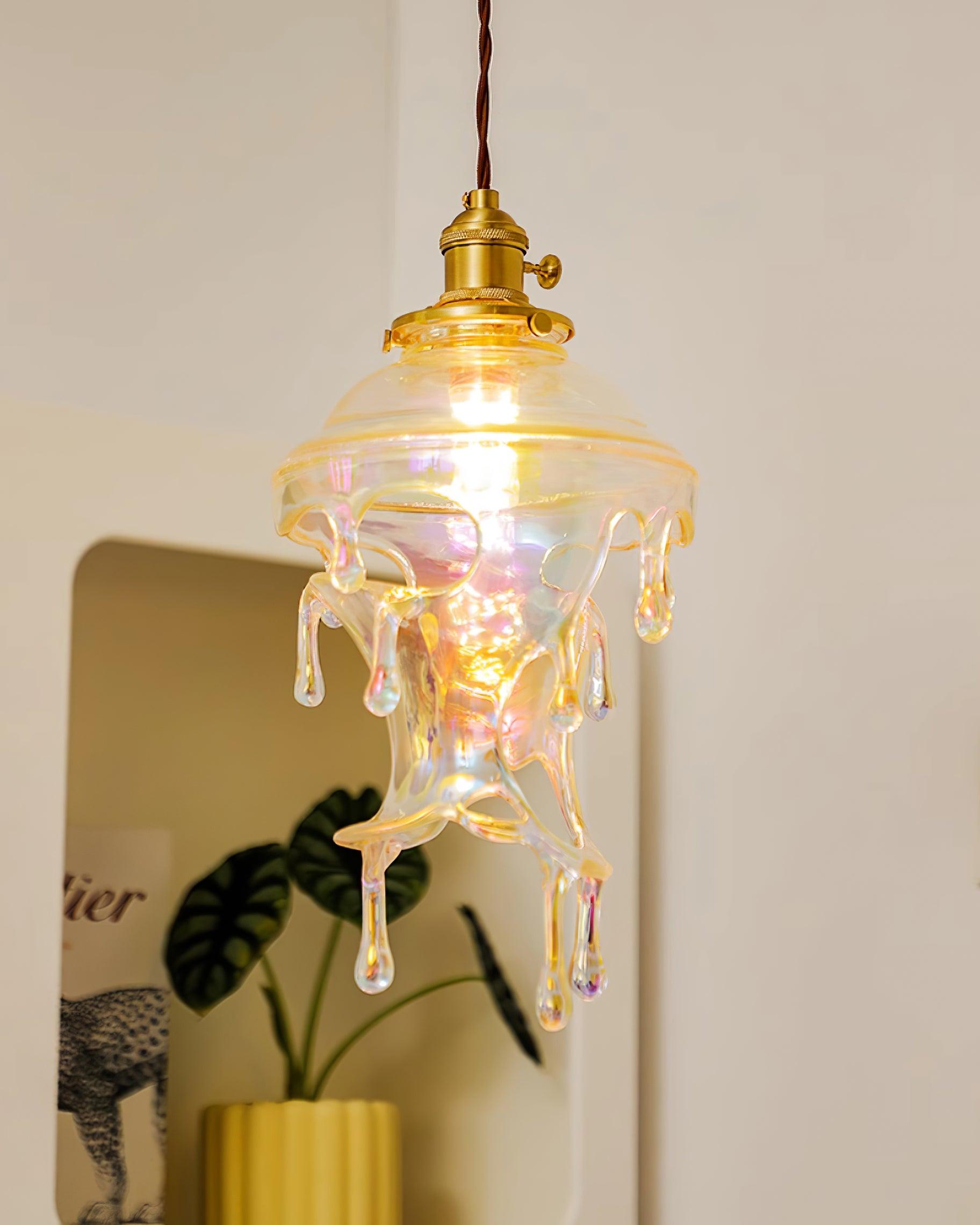 Iridescent Water Drop Pendant Lamp For Ambient Glow