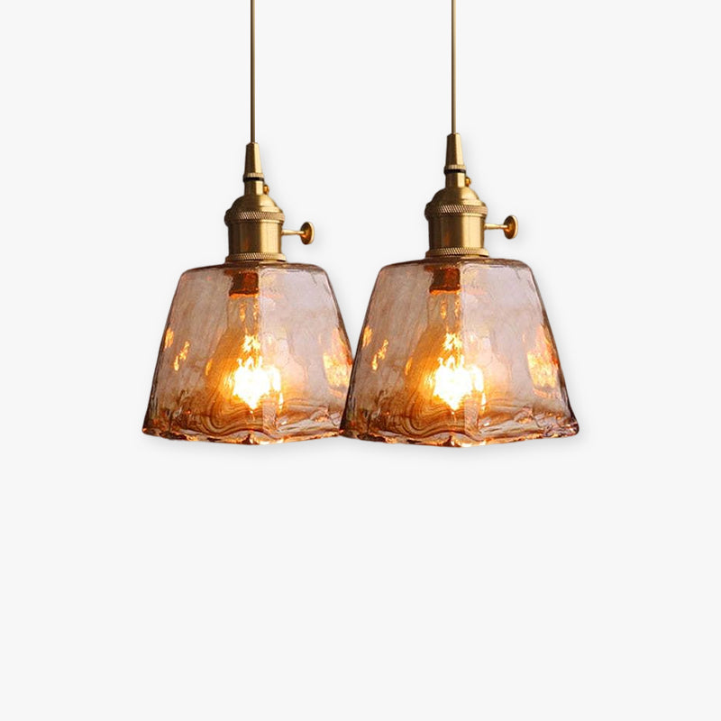 Zina Brass And Glass Pendant Light With Vintage Glow