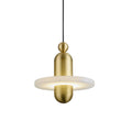 Copper Pendant Lamp With Alabaster Shade And Ambient Light