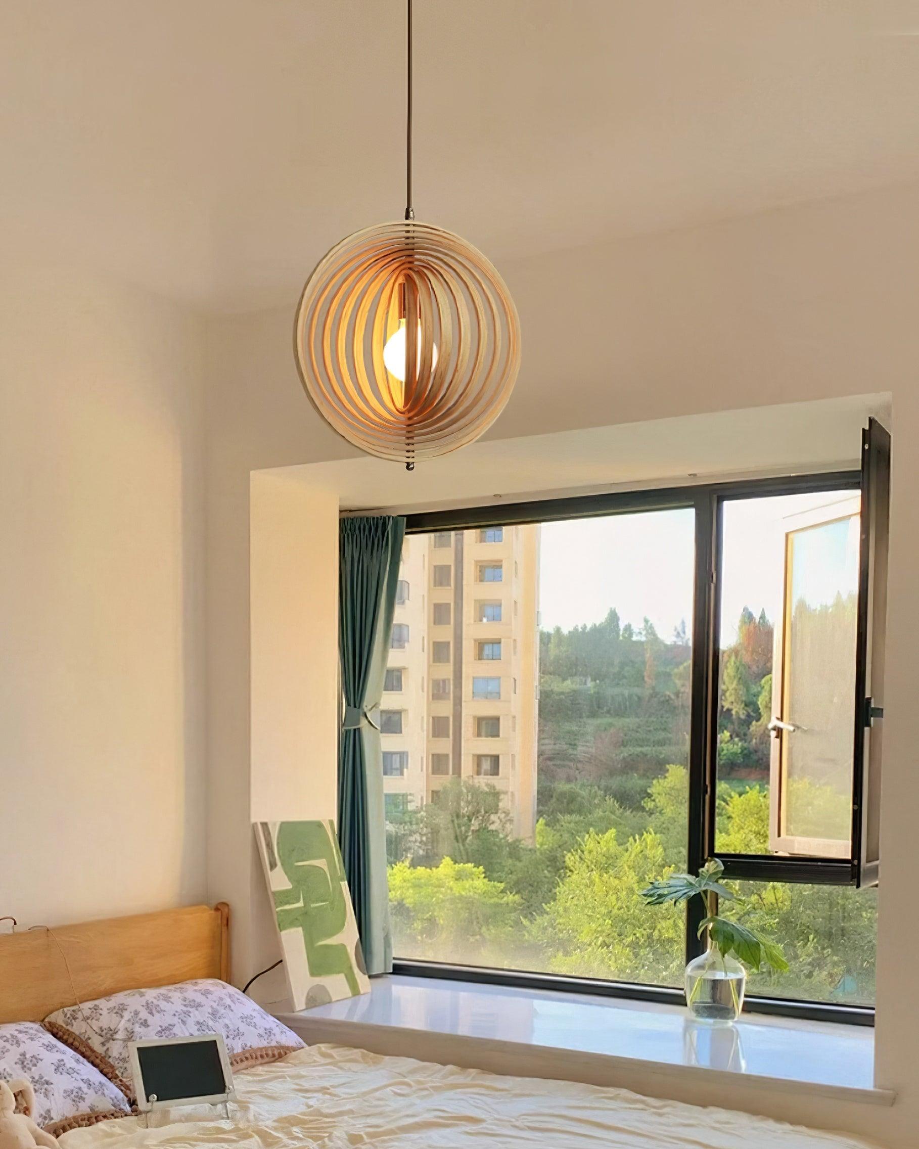 Wood Ring Pendant Lamp For Warm Ambient Glow