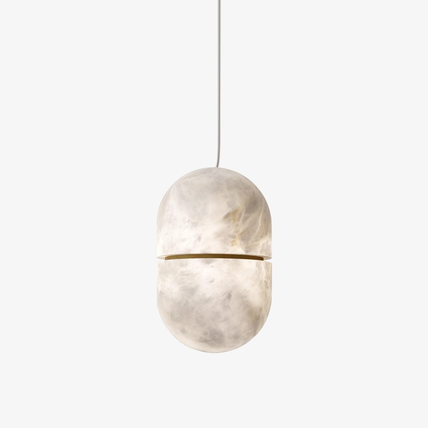 Lampe Suspendue Albâtre Capsule Éclairage Chaud et Diffus
