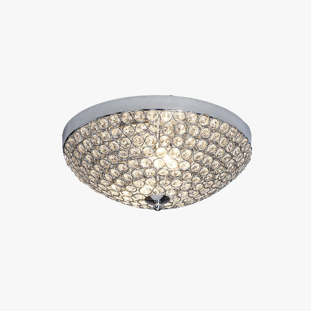 Crystal Glass Flush Mount Ceiling Light For Living Room And Bedroom
