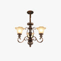 Vintage Floral Glass and Metal Pendant Light With Soft Glow