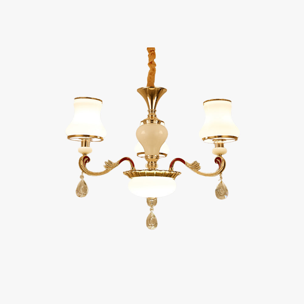 Vintage Style Pendant Light in Metal and Glass